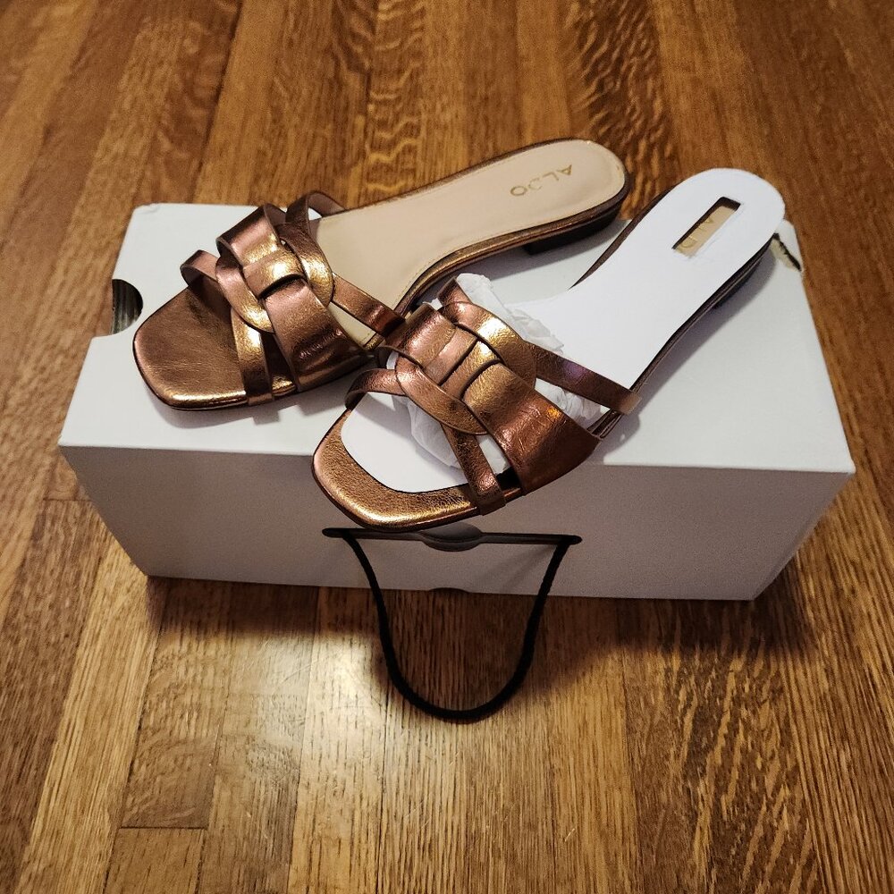 NIB ALDO Astirassa Bronze Sandals Size 6.5